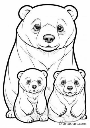 Pagina da colorare degli orsi solari carini