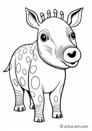 Tapir Ausmalbild für Kinder
