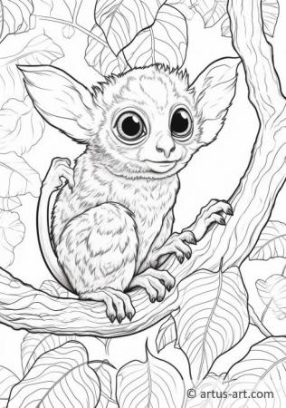 Tarsier Coloring Page For Kids