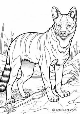 Tasmaanse tijger Kleurplaat voor Kinderen