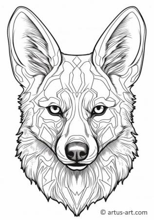 Cute Wild dog Coloring Page For Kids