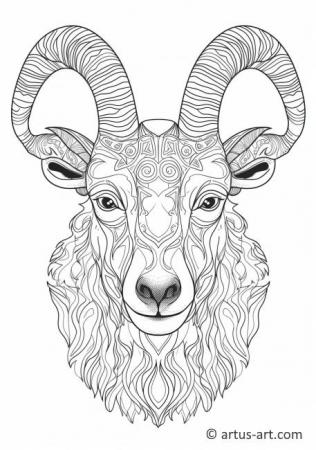 Wild goat Coloring Page For Kids