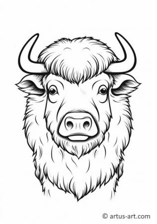 Página para colorear de lindo bisonte americano