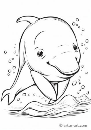 Cute Beluga whale Coloring Page For Kids