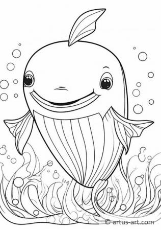 Blue Whale Coloring Page For Kids