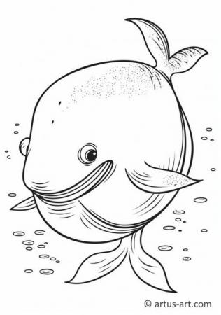 Cute Blue Whale Coloring Page