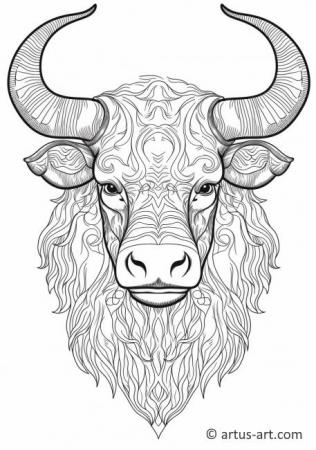 Cape Buffalo Coloring Page For Kids