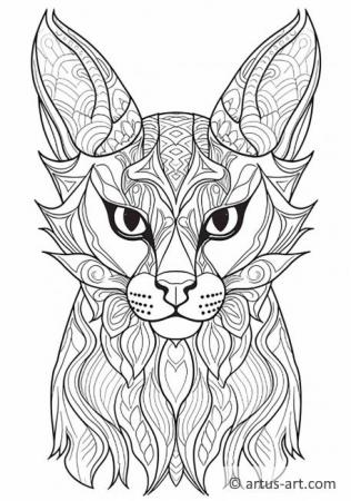 Cute Caracal Coloring Page
