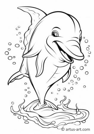 Página para colorir de golfinho para crianças