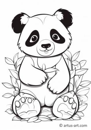 Pagină de colorat cu un panda uriaș drăguț