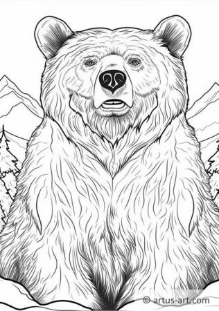 Pagina da colorare degli orsi grizzly