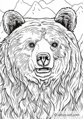 Página para colorear de osos grizzly lindos para niños