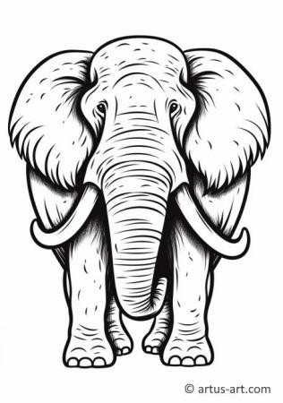 Página para colorear de mamut para niños