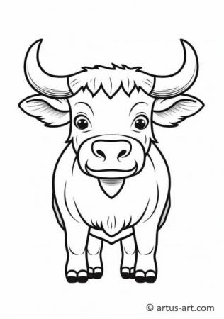 Ox Coloring Page For Kids