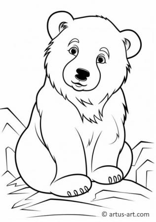 Pagina de colorat cu urs polar pentru copii