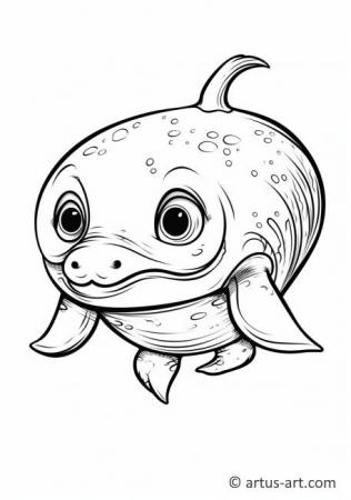 Cute Right Whale Coloring Page For Kids