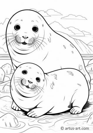 Página para colorear de focas