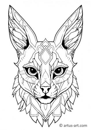 Cute Serval Coloring Page