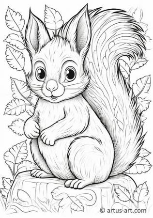 Süßes Eichhörnchen Ausmalbild für Kinder