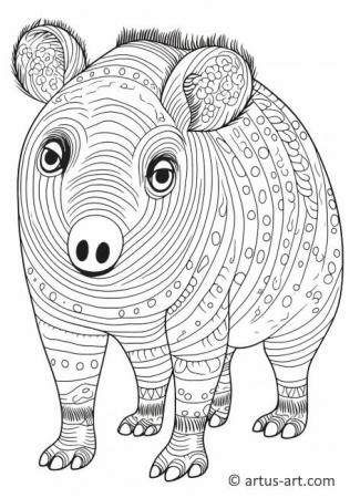 Strona do kolorowania tapira dla dzieci