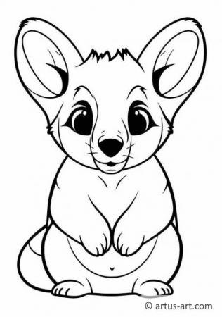 Sevimli Ağaç kangurusu Boyama Sayfası Çocuklar İçin
