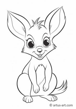 Page de coloriage mignonne de wallaby pour enfants
