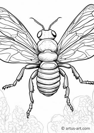 Cicada Coloring Page For Kids