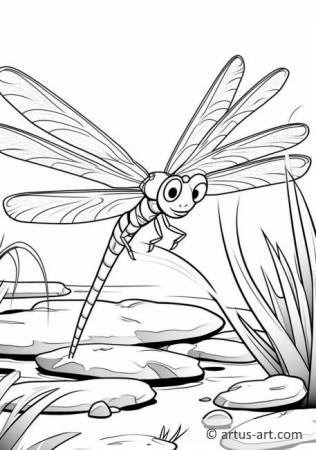 Página para colorir de libélula