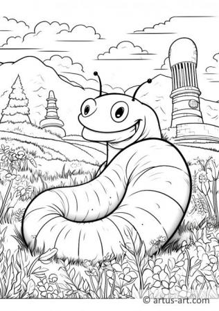 Earthworm Coloring Page For Kids