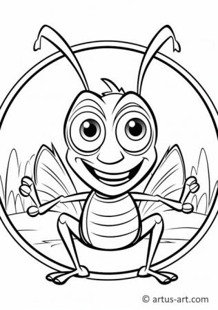 Grasshopper Coloring Page For Kids