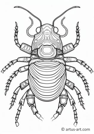 Удивительная раскрашиваемая страница с тараканом для детей