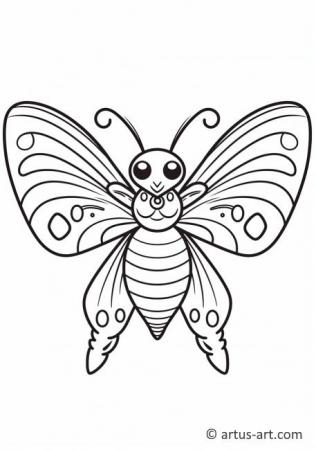 Awesome Moth Coloring Page For Kids