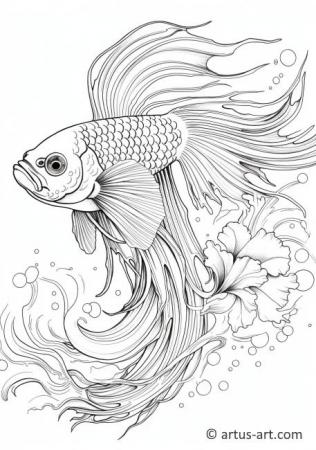 Betta fish Coloring Page
