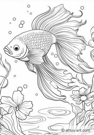 Betta fish Coloring Page