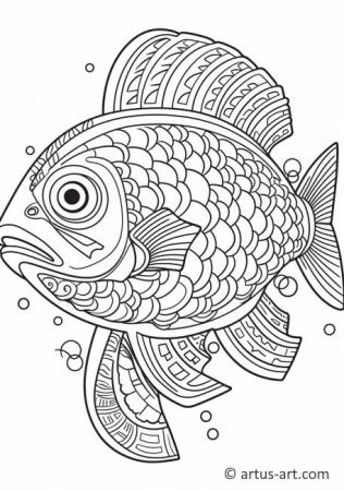 Mavi Balık Boyama Sayfası