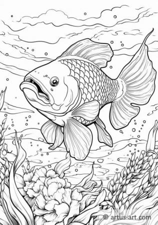 Carp Coloring Page For Kids