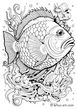 Deep sea fish Coloring Page For Kids