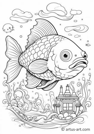 Flying fish Coloring Page For Kids