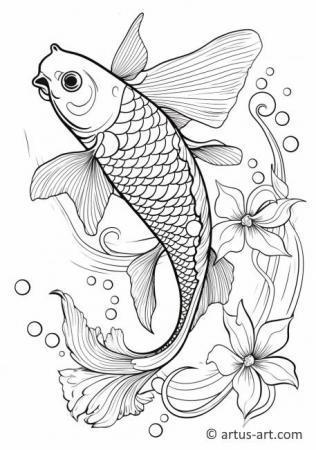 Koi fish Coloring Page