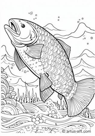 Salmon Coloring Page