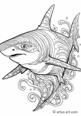 Köpekbalığı Boyama Sayfası