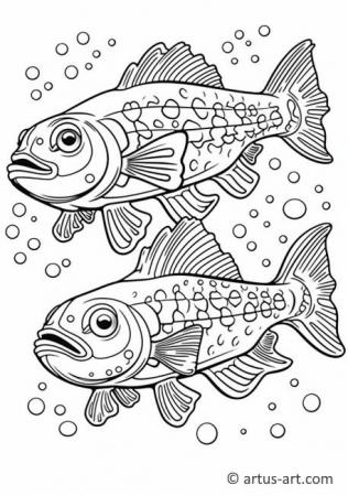 Trouts Coloring Page For Kids