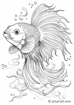 Awesome Betta fish Coloring Page