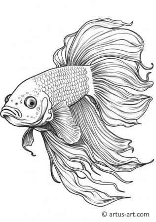 Awesome Betta fish Coloring Page For Kids
