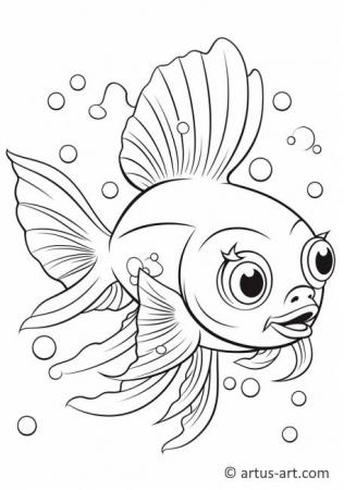 Awesome Flying fish Coloring Page For Kids