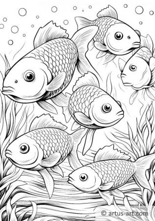 Awesome Goldfishes Coloring Page For Kids