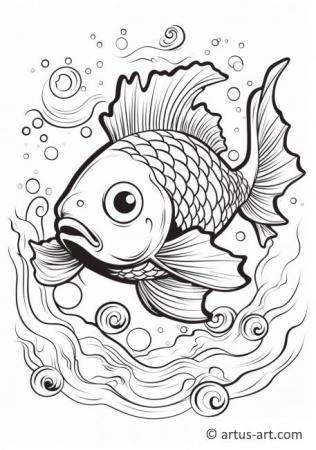 Koi fish Coloring Page For Kids