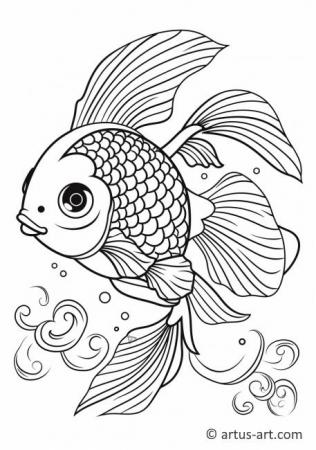 Koi fish Coloring Page For Kids