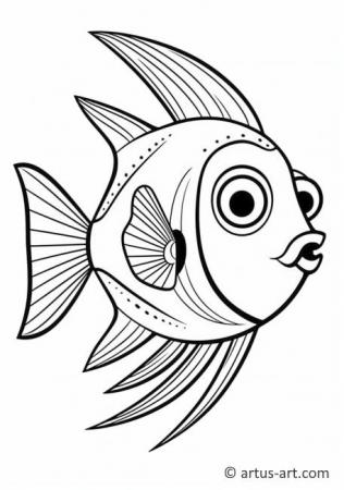 Awesome Pennant coralfish Coloring Page For Kids