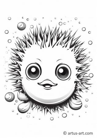 Awesome Porcupine fish Coloring Page For Kids